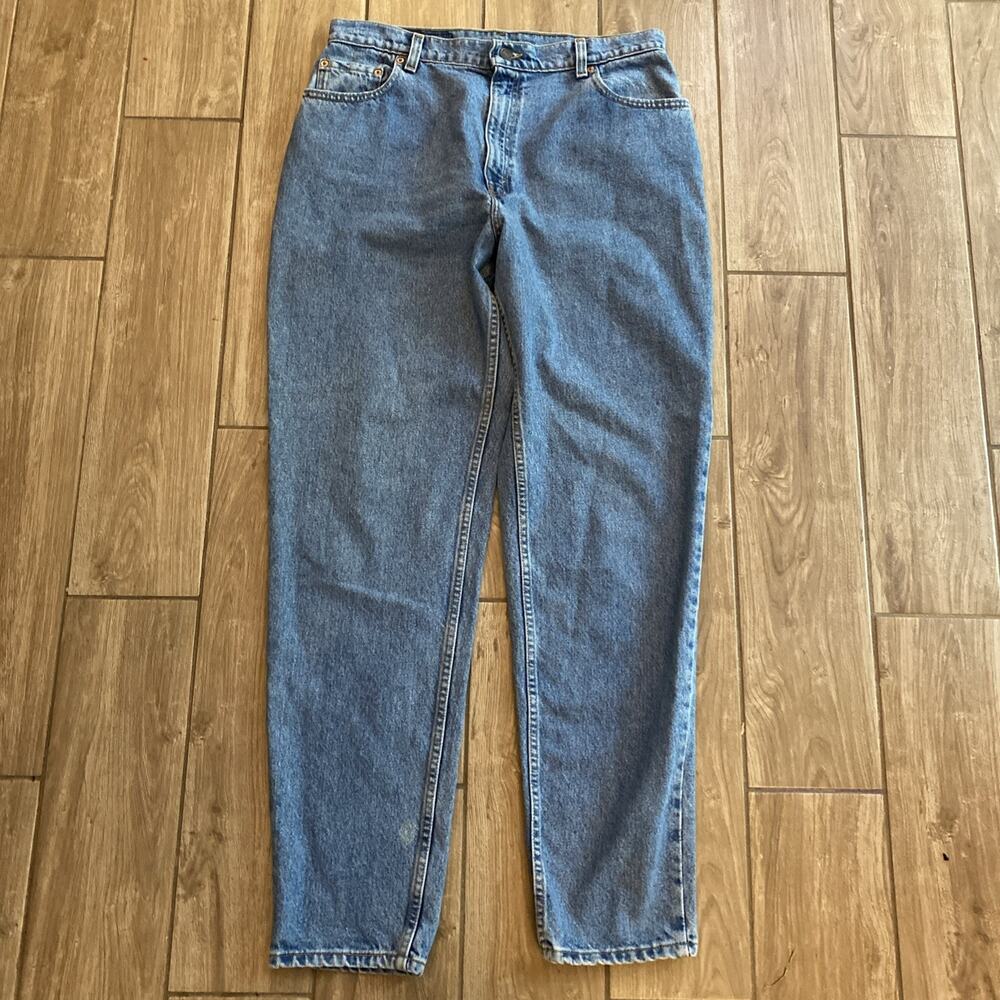 Vintage Levis 551 Jeans Womens 16 Long Blue Denim Blue Relaxed Fit Tapered USA